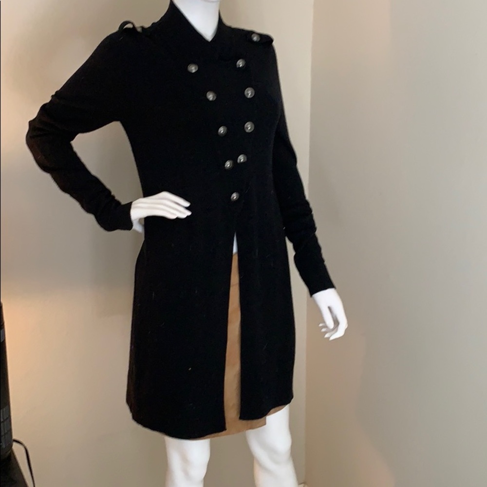 Black military-like sweater BCBG